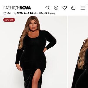 Fashion Nova Black Long Sleeve Dress